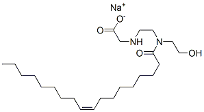 sodium (Z)-N-[2-[(2-hydroxyethyl)(1-oxo-9-octadecenyl)amino]ethyl]glycinate Structure