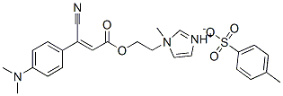 1-[2-[[beta-cyano-4-(dimethylamino)cinnamoyl]oxy]ethyl]-1-methyl-1H-imidazolium toluene-p-sulphonate Struktur
