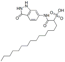 1-[[(2,3-ジヒドロ-3-オキソ-1H-インダゾール)-6-イル]アミノ]-1-オキソ-2-ヘキサデカンスルホン酸 化学構造式