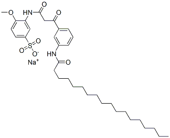 3-[[1,3-ジオキソ-3-[3-[(1-オキソオクタデシル)アミノ]フェニル]プロピル]アミノ]-4-メトキシベンゼンスルホン酸ナトリウム 化学構造式