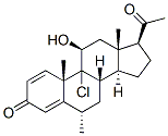 9-chloro-11beta-hydroxy-6alpha-methylpregna-1,4-diene-3,20-dione Struktur