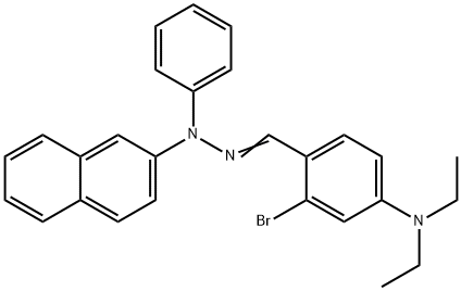 2-bromo-4-(diethylamino)benzaldehyde 2-naphthylphenylhydrazone 结构式