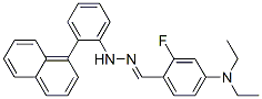 4-(ジエチルアミノ)-2-フルオロベンズアルデヒド2-ナフタレニルフェニルヒドラゾン 化学構造式