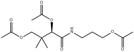 (R)-2,4-ビス(アセチルオキシ)-N-[3-(アセチルオキシ)プロピル]-3,3-ジメチルブタンアミド 化学構造式