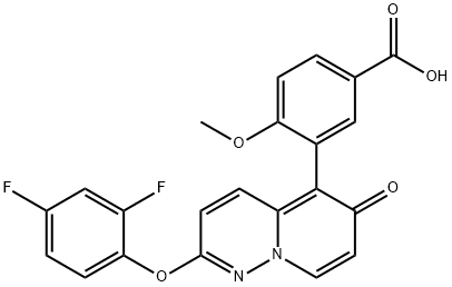 Benzoic acid, 3-[2-(2,4-difluorophenoxy)-6-oxo-6H-pyrido[1,2-b]pyridazin-5-yl]-4-Methoxy- Structure