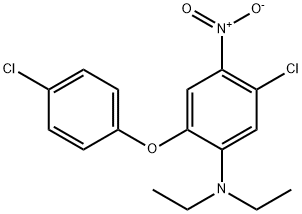 5-クロロ-2-(4-クロロフェノキシ)-N,N-ジエチル-4-ニトロベンゼンアミン 化学構造式