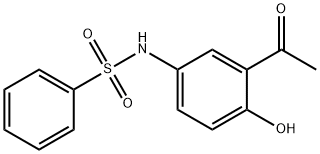 N-(3-アセチル-4-ヒドロキシフェニル)ベンゼンスルホンアミド 化学構造式