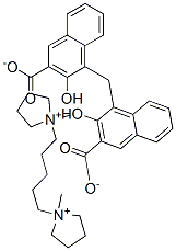 1,1'-(pentane-1,5-diyl)bis[1-methylpyrrolidinium] 4,4'-methylenebis[3-hydroxynaphthalene-2-carboxylate] 结构式