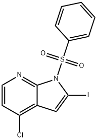 1-Benzenesulfonyl-4-chloro-2-iodo-7-azaindole Structure