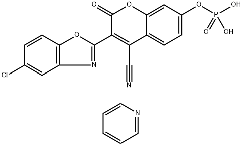 3-(5-氯-2-苯丙噁唑基)-4-氰基伞型酮磷酸酯吡啶盐 结构式