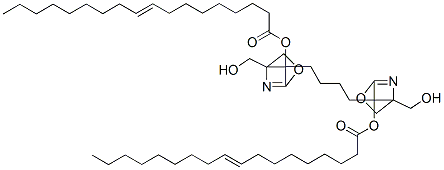 ビス(9-オクタデセン酸)1,4-ブタンジイルビス[[[4,5-ジヒドロ-4-(ヒドロキシメチル)オキサゾール]-2,4-ジイル]メチレン] 化学構造式