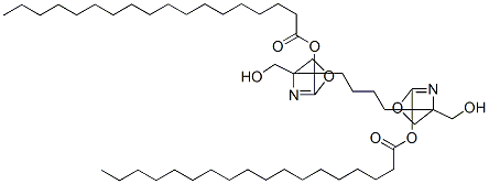 butane-1,4-diylbis[[4,5-dihydro-4-(hydroxymethyl)oxazole-2,4-diyl]methylene] distearate Structure