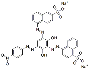 4-[[2,6-dihydroxy-3-[(4-nitrophenyl)azo]-5-[(6-sulpho-1-naphthyl)azo]phenyl]azo]naphthalene-1-sulphonic acid, sodium salt 结构式