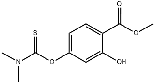 4-[(ジメチルアミノ)チオキソメトキシ]-2-ヒドロキシ安息香酸メチル 化学構造式