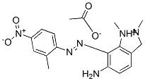 6-アミノ-1,2-ジメチル-7-[(2-メチル-4-ニトロフェニル)アゾ]-1H-インダゾール-2-イウム・アセタート 化学構造式