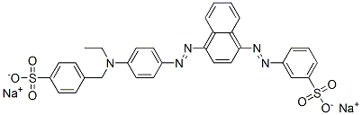 3-[[4-[[4-[エチル[(4-スルホフェニル)メチル]アミノ]フェニル]アゾ]-1-ナフタレニル]アゾ]ベンゼンスルホン酸/ナトリウム,(1:x) 化学構造式