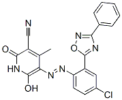 5-[[4-chloro-2-(3-phenyl-1,2,4-oxadiazol-5-yl)phenyl]azo]-1,2-dihydro-6-hydroxy-4-methyl-2-oxonicotinonitrile Structure