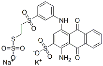 1-amino-9,10-dihydro-9,10-dioxo-4-[3-[[2-(sulphothio)ethyl]sulphonyl]anilino]anthracene-2-sulphonic acid, potassium sodium salt 结构式