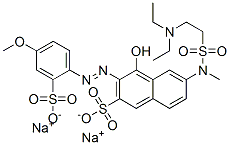 6-[[[2-(diethylamino)ethyl]sulphonyl]methylamino]-4-hydroxy-3-[(4-methoxy-2-sulphophenyl)azo]naphthalene-2-sulphonic acid, sodium salt 结构式