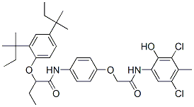 2-[2,4-bis(tert-pentyl)phenoxy]-N-[4-[2-[(3,5-dichloro-2-hydroxy-p-tolyl)amino]-2-oxoethoxy]phenyl]butyramide 结构式