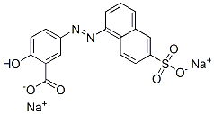 2-ヒドロキシ-5-[(6-スルホ-1-ナフタレニル)アゾ]安息香酸/ナトリウム,(1:x) 化学構造式