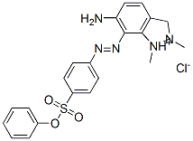 6-amino-1,2-dimethyl-7-[[4-(phenoxysulphonyl)phenyl]azo]-1H-indazolium chloride 结构式