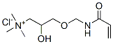 2-ヒドロキシ-N,N,N-トリメチル-3-[[(1-オキソ-2-プロペニル)アミノ]メトキシ]-1-プロパンアミニウム・クロリド 化学構造式