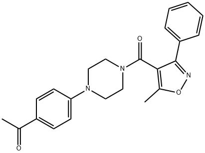1-(4-(4-(5-Methyl-3-phenylisoxazole-4-carbonyl)piperazin-1-yl)phenyl)ethanone Structure