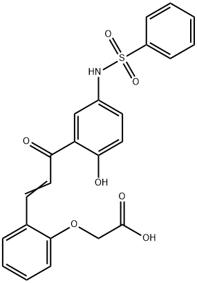 [2-[3-[2-hydroxy-5-[(phenylsulphonyl)amino]phenyl]-3-oxo-1-propenyl]phenoxy]acetic acid 结构式