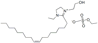(Z)-1-ethyl-2-(8-heptadecenyl)-4,5-dihydro-3-(2-hydroxyethyl)-1H-imidazolium ethyl sulphate 结构式