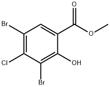 3,5-二溴-4-氯-2-羟基苯甲酸甲酯,941294-24-2,结构式