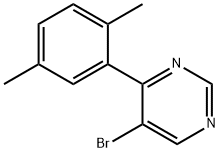 5-ブロモ-4-(2,5-ジメチルフェニル)ピリミジン 化学構造式