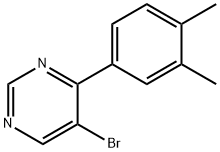 5-ブロモ-4-(3,4-ジメチルフェニル)ピリミジン 化学構造式