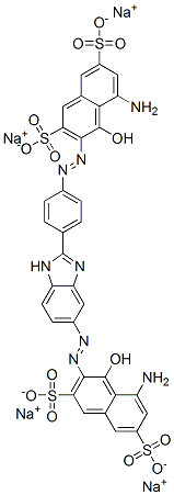 5-アミノ-3-[[4-[5-[(8-アミノ-1-ヒドロキシ-3,6-ジスルホナフタレン-2-イル)アゾ]-1H-ベンゾイミダゾール-2-イル]フェニル]アゾ]-4-ヒドロキシ-2,7-ナフタレンジスルホン酸/ナトリウム,(1:x) 化学構造式