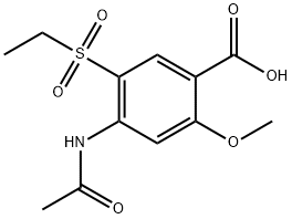 4-acetamido-5-(ethylsulphonyl)-2-methoxybenzoic acid, 94134-06-2, 结构式