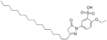 2-エトキシ-5-[(3-ヘプタデシル-4,5-ジヒドロ-5-オキソ-1H-ピラゾール)-1-イル]ベンゼンスルホン酸 化学構造式