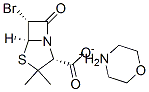 morpholinium [2S-(2alpha,5alpha,6alpha)]-6-bromo-3,3-dimethyl-7-oxo-4-thia-1-azabicyclo[3.2.0]heptane-2-carboxylate 结构式