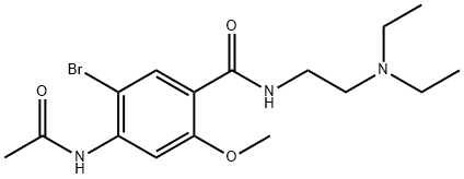 4-(アセチルアミノ)-5-ブロモ-N-[2-(ジエチルアミノ)エチル]-2-メトキシベンズアミド 化学構造式