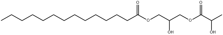ミリスチン酸2-ヒドロキシ-3-(2-ヒドロキシ-1-オキソプロポキシ)プロピル 化学構造式