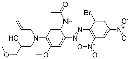 N-[2-[(2-溴-4,6-二硝基苯基)偶氮]-5-[(2-羟基-3-甲氧基丙基)-2-丙烯基氨基]-4-甲氧基苯基]乙酰胺 结构式