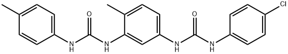 1-[5-[[[(4-chlorophenyl)amino]carbonyl]amino]-o-tolyl]-3-(p-tolyl)urea Struktur