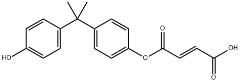 フマル酸水素1-[4-[1-(4-ヒドロキシフェニル)-1-メチルエチル]フェニル] 化学構造式