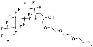 1-[2-(2-ブトキシエトキシ)エトキシ]-4,4,5,5,6,6,7,7,8,8,9,9,10,10,11,11,11-ヘプタデカフルオロ-2-ウンデカノール 化学構造式