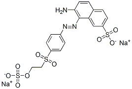 7-amino-8-[[4-[[2-(sulphooxy)ethyl]sulphonyl]phenyl]azo]naphthalene-2-sulphonic acid, sodium salt 结构式
