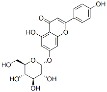 7-(alpha-D-glucopyranosyloxy)-5-hydroxy-2-(4-hydroxyphenyl)-4H-1-benzopyran-4-one 结构式