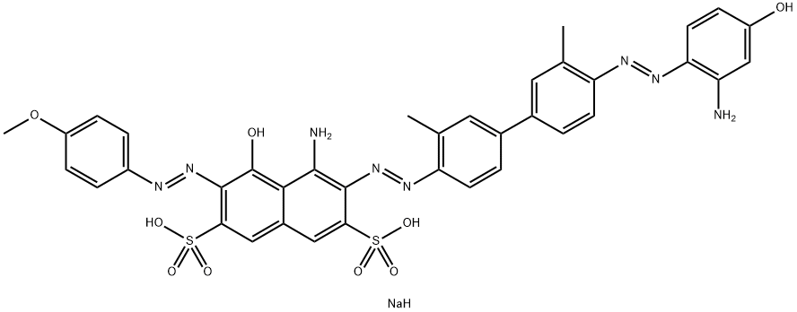disodium 4-amino-3-[[4'-[(2-amino-4-hydroxyphenyl)azo]-3,3'-dimethyl[1,1'-biphenyl]-4-yl]azo]-5-hydroxy-6-[(4-methoxyphenyl)azo]naphthalene-2,7-disulphonate Structure