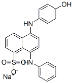 5-(4-ヒドロキシフェニルアミノ)-8-(フェニルアミノ)-1-ナフタレンスルホン酸ナトリウム 化学構造式