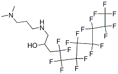 1-[3-(ジメチルアミノ)プロピルアミノ]-4,4,5,5,6,6,7,7,8,8,9,9,10,10,11,11,11-ヘプタデカフルオロ-2-ウンデカノール 化学構造式