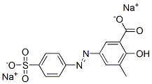 3-methyl-5-[(4-sulphophenyl)azo]salicylic acid, sodium salt 结构式