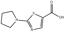2-ピロリジン-1-イル-1,3-チアゾール-5-カルボン酸 化学構造式